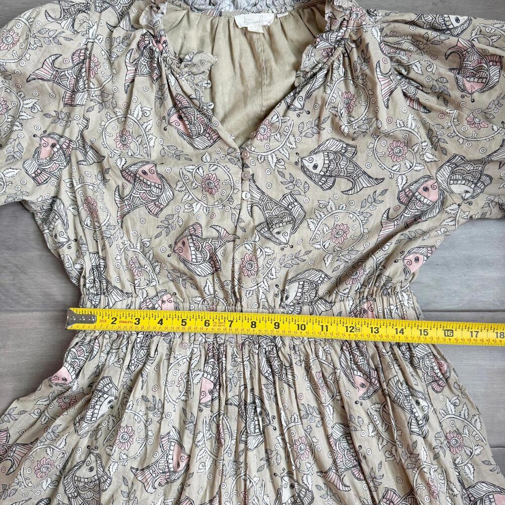 Anthropologie x Let Me Be Celeste Casual Printed Puff Sleeve Dress Size 10 - Picture 4 of 9